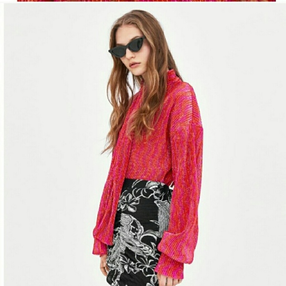 Zara shimmer blouse sz M - Picture 3 of 4